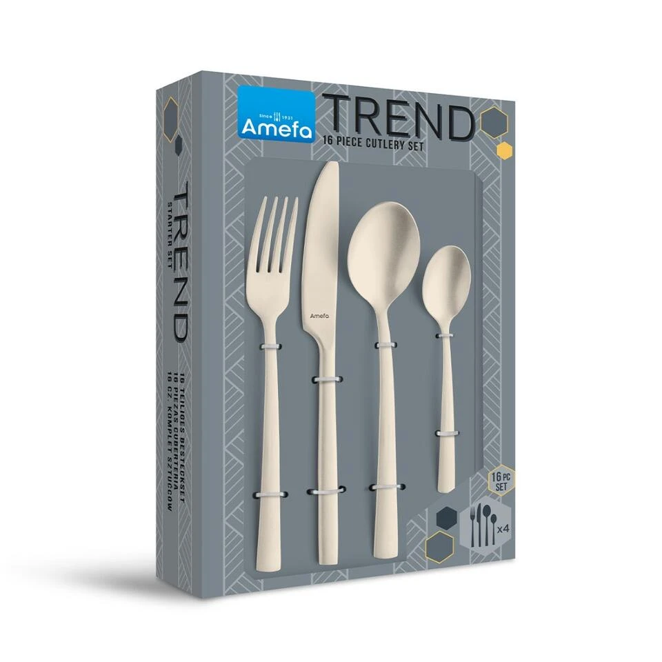 Amefa Manille - 16-delige Bestekset Voor 4 Personen - Stonewash Champagne - Afbeelding 3