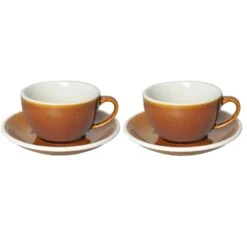 Egg Cappuccinokop Met Schotel - Set Van 2 - 250ml - Caramel