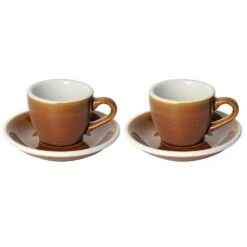 Egg Espressokop Met Schotel - Set Van 2 - 80ml - Caramel