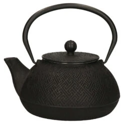 Items Kitchen Theepot Asian - Gietijzer - 1300 Ml - Antiek Zwart