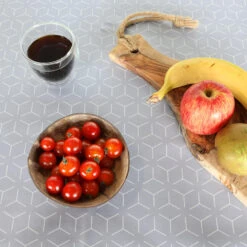 PVC Tafelzeil Geometrisch - Licht Grijs - 140 X 240 Cm