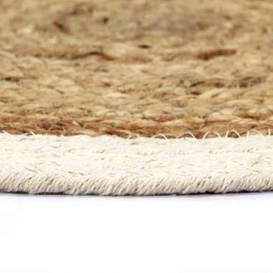 VidaXL Placemats 4 St Rond 38 Cm Jute En Katoen Natuurlijk - Afbeelding 4
