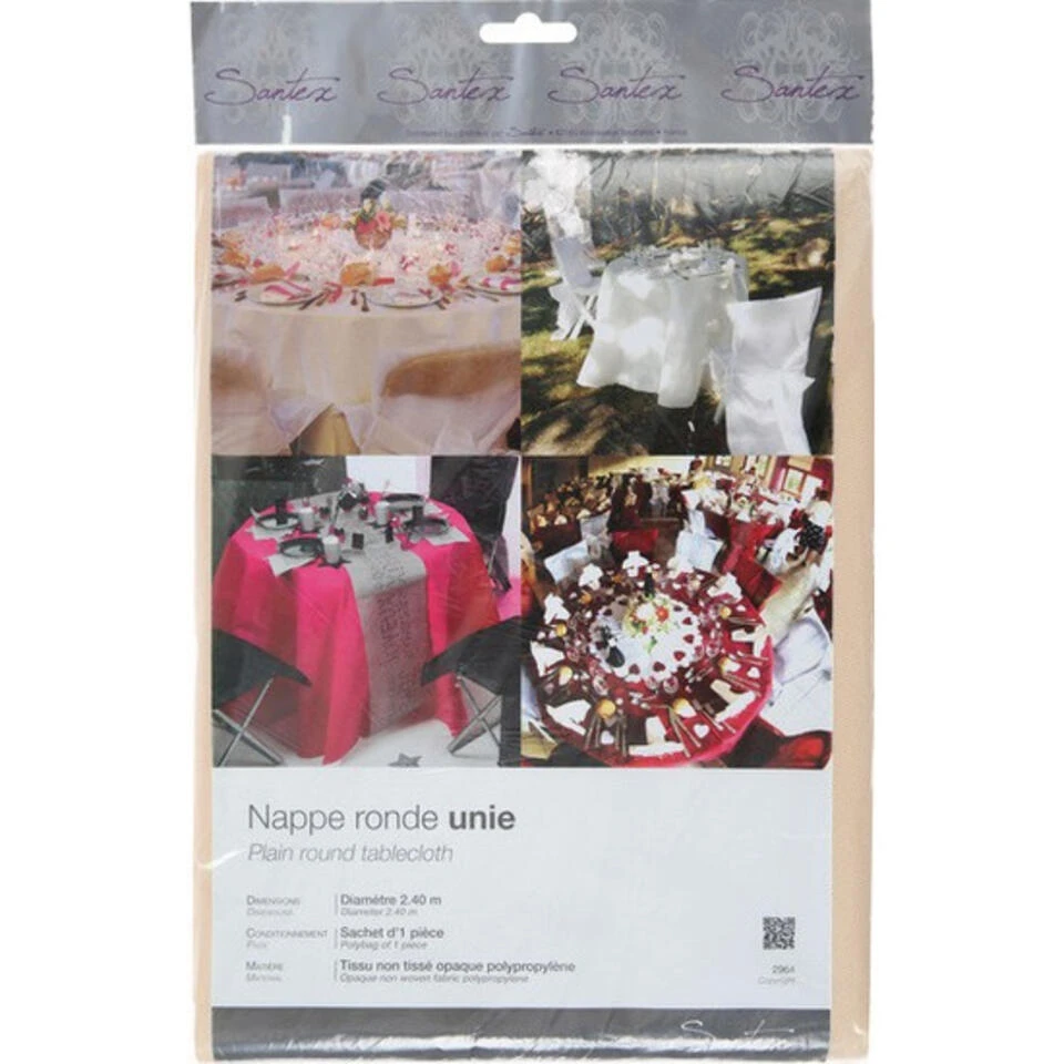 Ivoorwit Rond Tafelkleed/tafellaken 240 Cm Non Woven Polypropyleen - Afbeelding 2