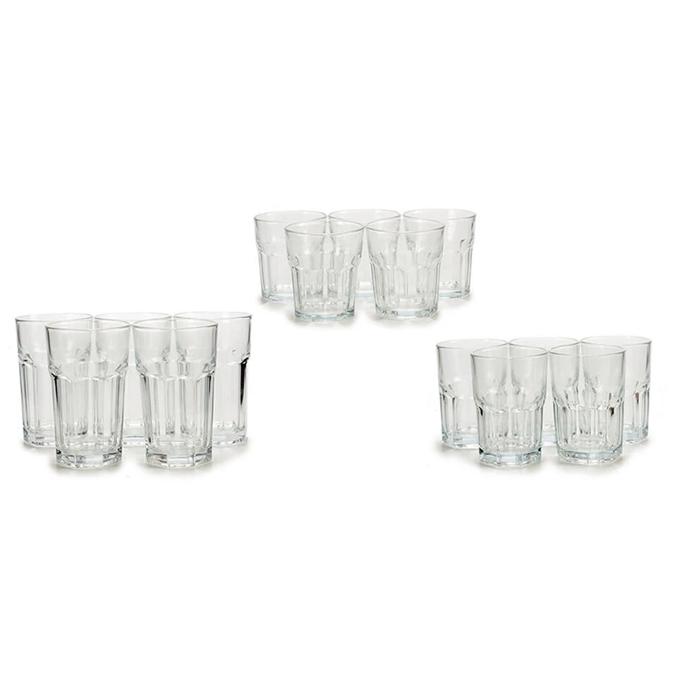 Vivalto Drinkglazen-waterglazen - 18st - 3 Formaten Transparant 260-290-340 Ml - Afbeelding 2