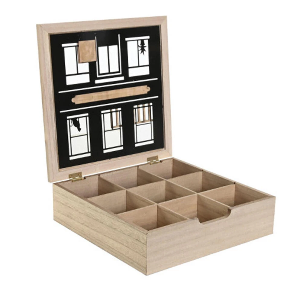 Items Theedoos/theekist Vintage Tea House - Hout - 9 Vakken - Afbeelding 2