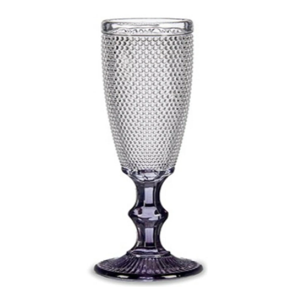 Vivalto - Luxe Champagneglazen Monaco Serie Set 6x Antraciet Voet 180 Ml - Afbeelding 2